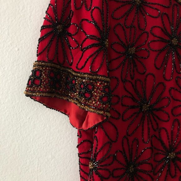 Vintage | Beaded Floral Sequin Sparkly Top - Picture 9 of 12